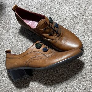 Women’s Hispanitas Brown Leather Oxford shoes 37